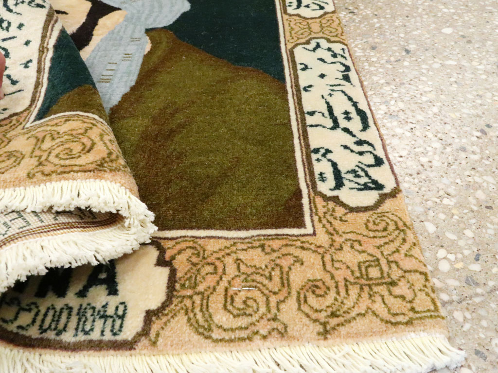 Vintage Persian Tabriz Pictorial Rug, No.27083 - Galerie Shabab