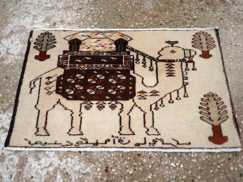 Vintage Persian Pictorial Baluch Rug (Pair: 1 of 2), No.27124 - Galerie Shabab