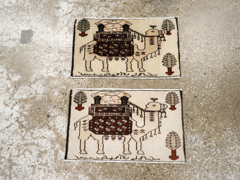 Vintage Persian Pictorial Baluch Rug (Pair: 1 of 2), No.27124 - Galerie Shabab