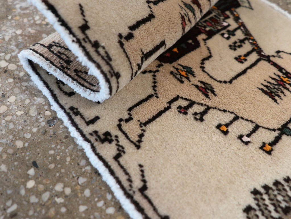 Vintage Persian Pictorial Baluch Rug (Pair: 2 of 2), No.27125 - Galerie Shabab