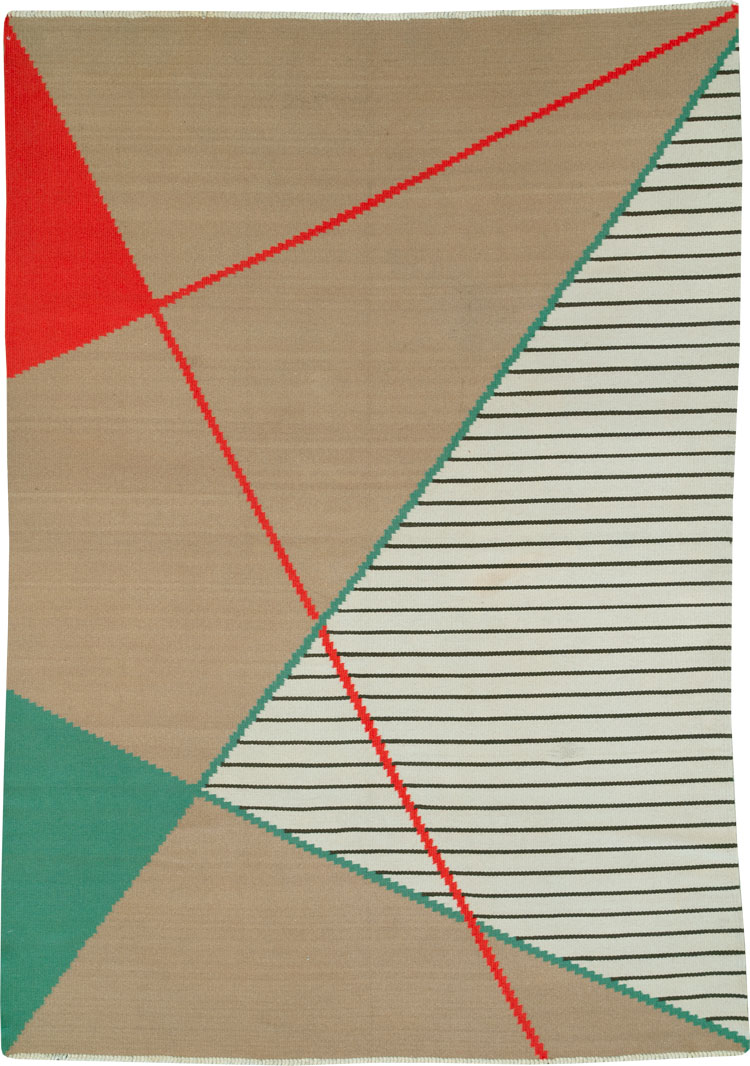 Vintage Czech Kilim Flatweave By Antonin Kybal, No.27138 - Galerie Shabab