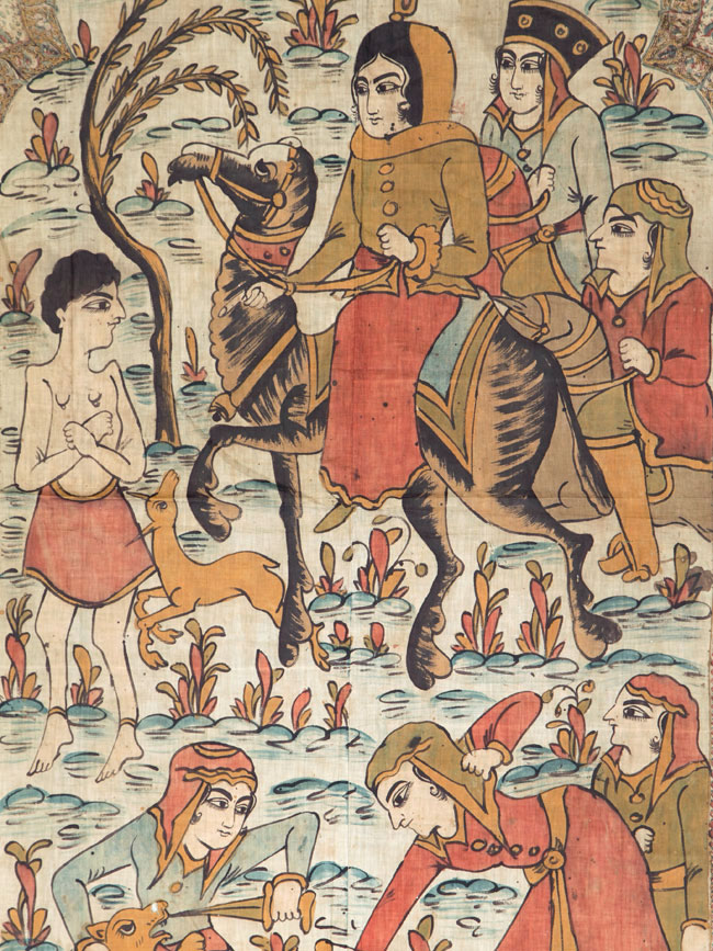 Vintage Persian Isfahan Ghalamkari Textile, No.27284 - Galerie Shabab