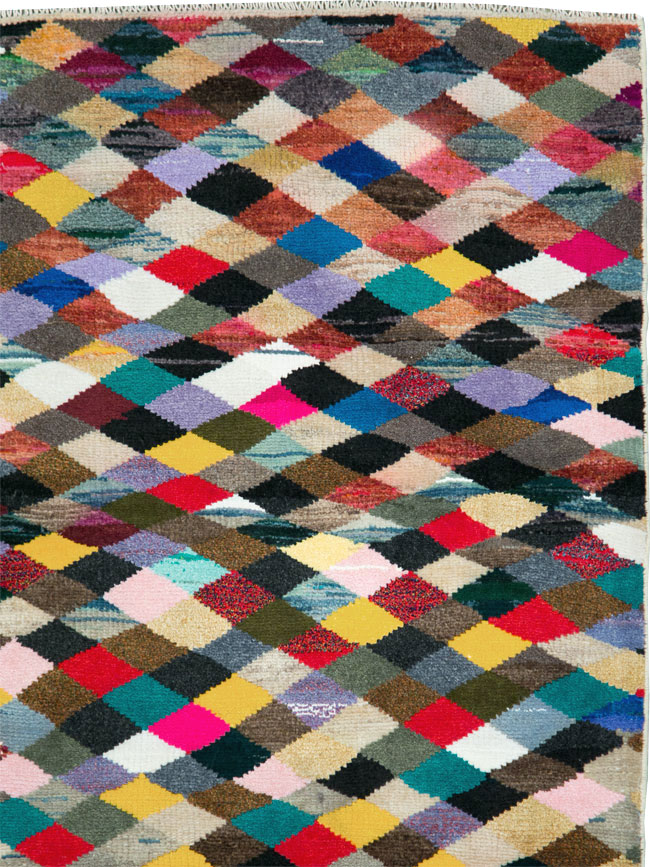 Vintage Persian Art Deco Style Shiraz Throw Rug, No.27387 - Galerie Shabab