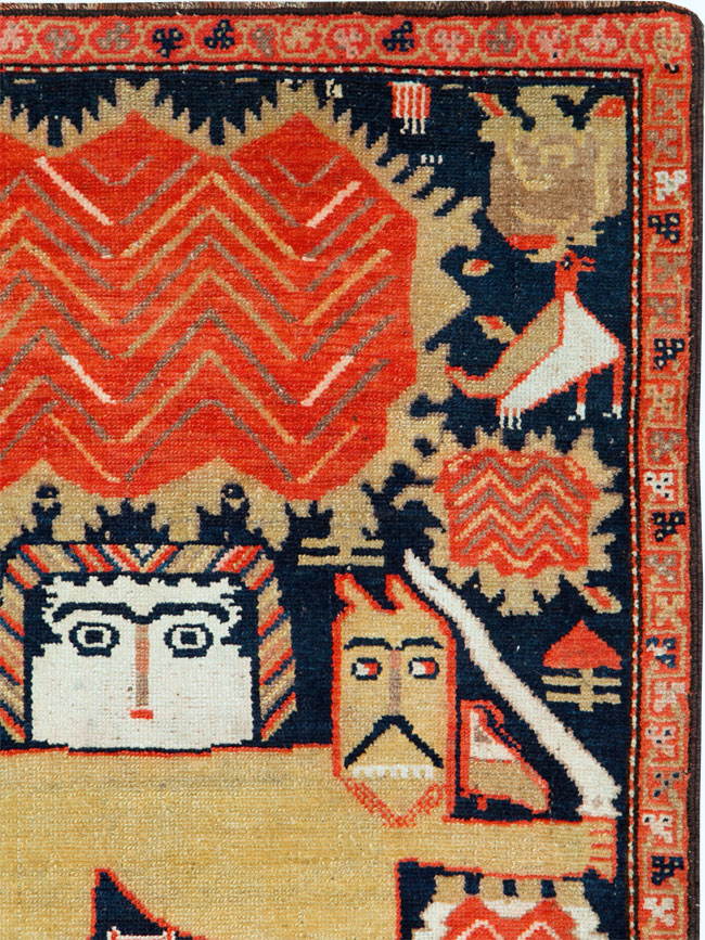 Antique Karabagh Pictorial Rug, No.27469 - Galerie Shabab