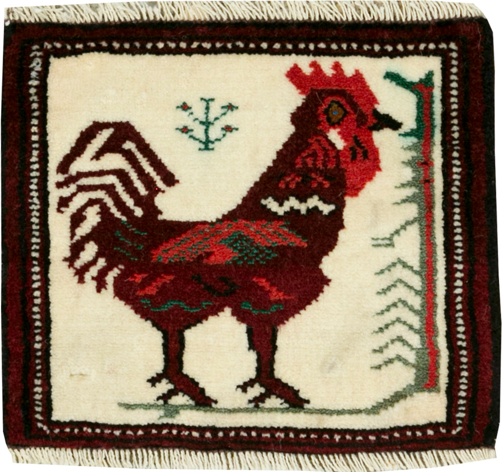 Vintage Persian Pictorial Baluch Rug (Pair: 2 of 2), No.27497 - Galerie Shabab