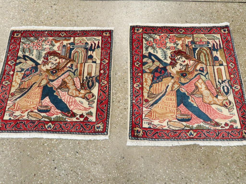 Vintage Persian Tabriz Pictorial Rug (Pair: 1 of 2), No.27505 - Galerie Shabab