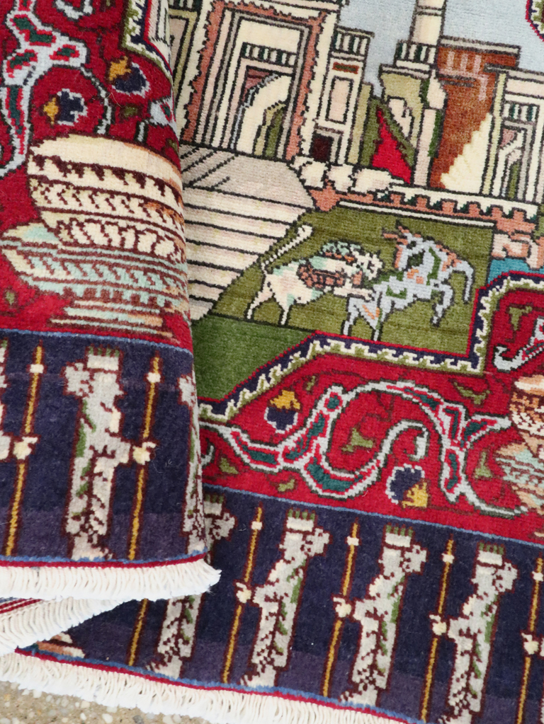 Vintage Persian Tabriz Pictorial Rug (Pair: 2 of 2), No.27557 - Galerie Shabab