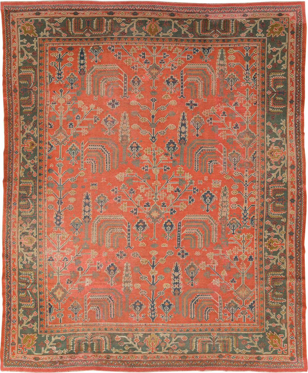 Antique Turkish Oushak Room Size Carpet, No.27634 - Galerie Shabab