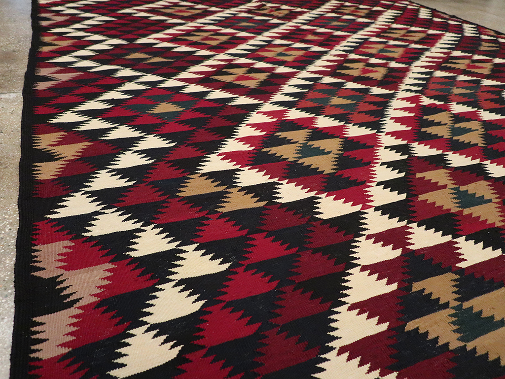 Vintage Turkish Flatweave Kilim Long Room Size Carpet, No.27661 - Galerie Shabab