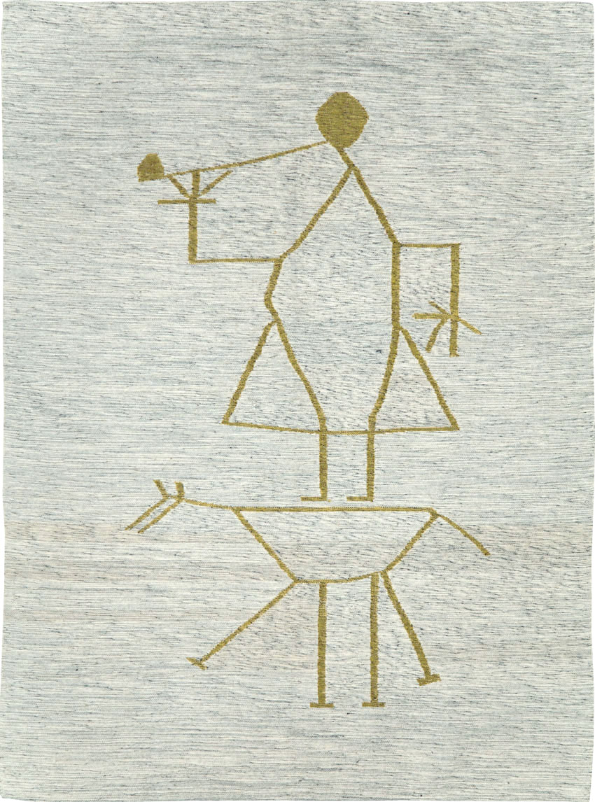 Vintage Ecuadorian Pictorial Textile Flatweave, No.27745 - Galerie Shabab