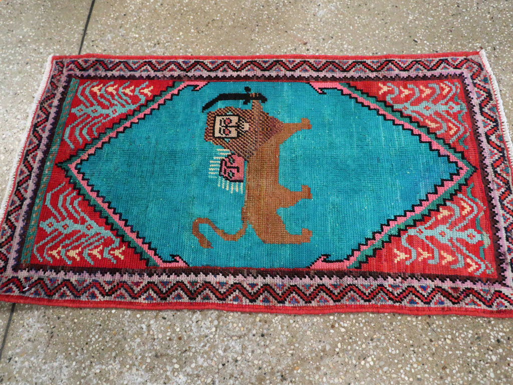 Vintage Pictorial Hamadan Rug, No.27780 - Galerie Shabab