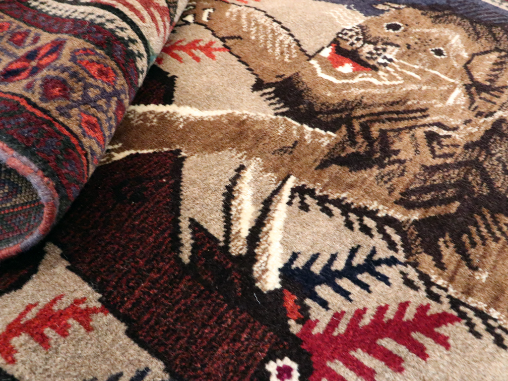 Vintage Persian Baluch Pictorial Rug, No.27781 - Galerie Shabab