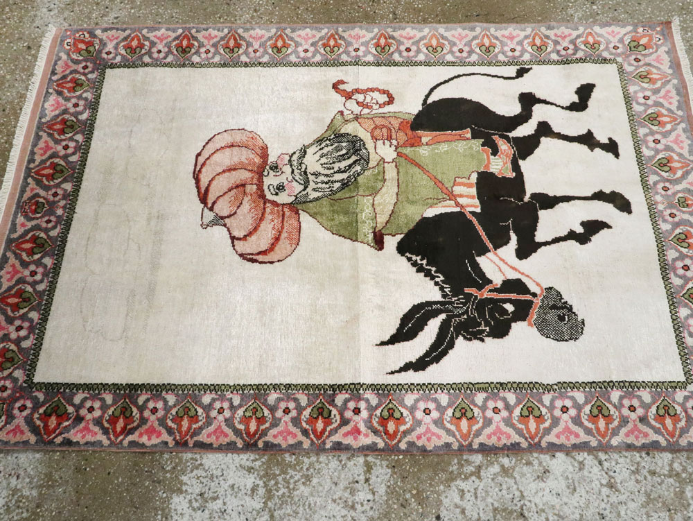 Vintage Turkish Kayseri Pictorial Rug, No.27854 - Galerie Shabab