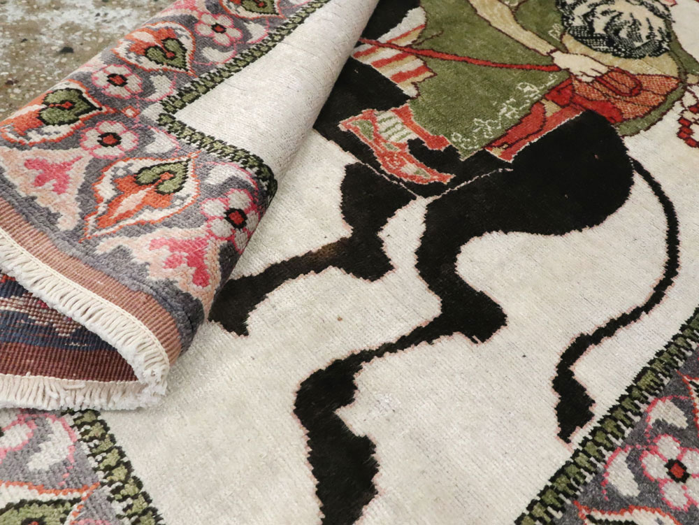 Vintage Turkish Kayseri Pictorial Rug, No.27854 - Galerie Shabab