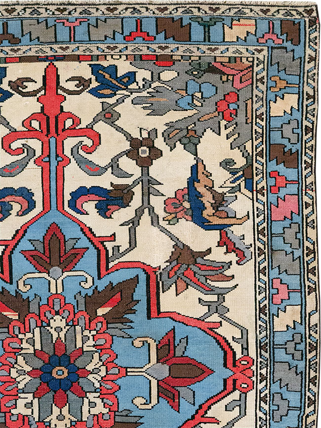 Vintage Persian Hamadan Throw Rug, No.28021 - Galerie Shabab