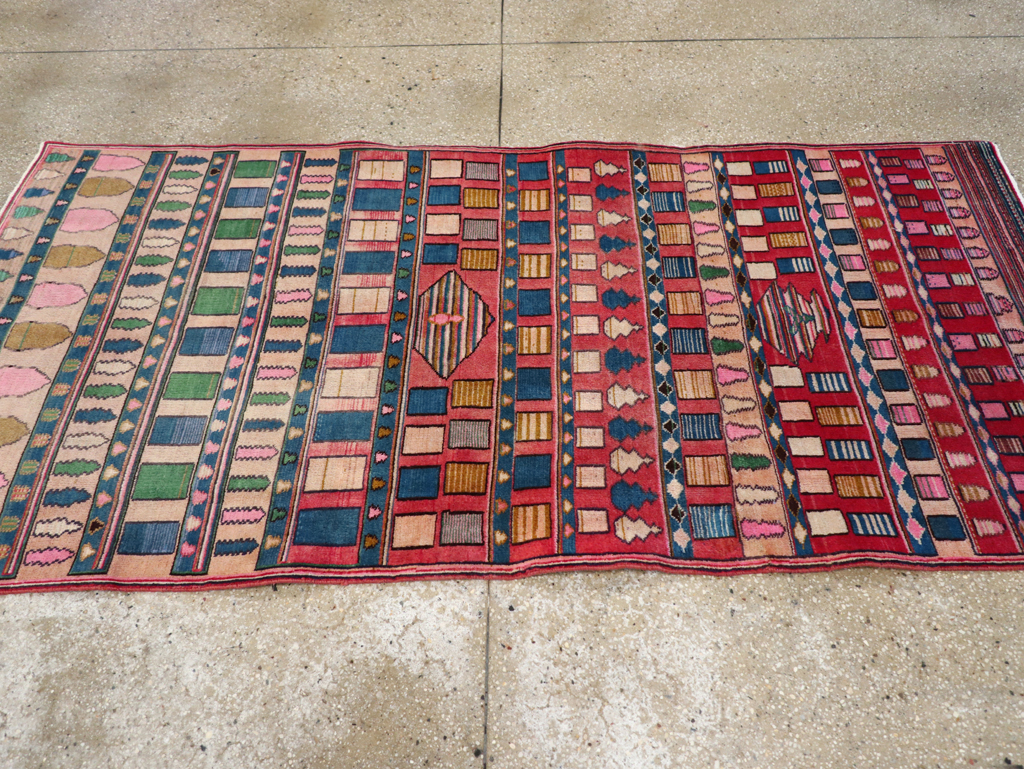 Vintage Persian Mashad Throw Rug, No.28067 - Galerie Shabab