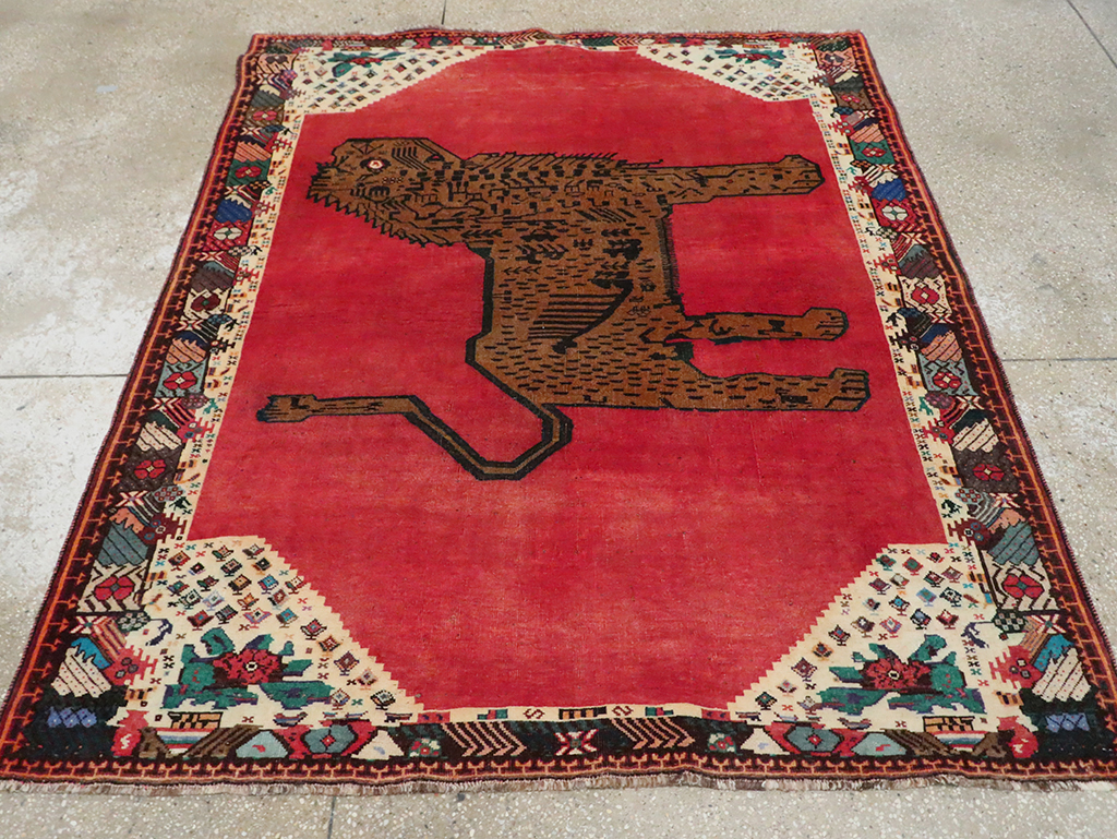 Vintage Pictorial Gabbeh Rug, No.28076 - Galerie Shabab