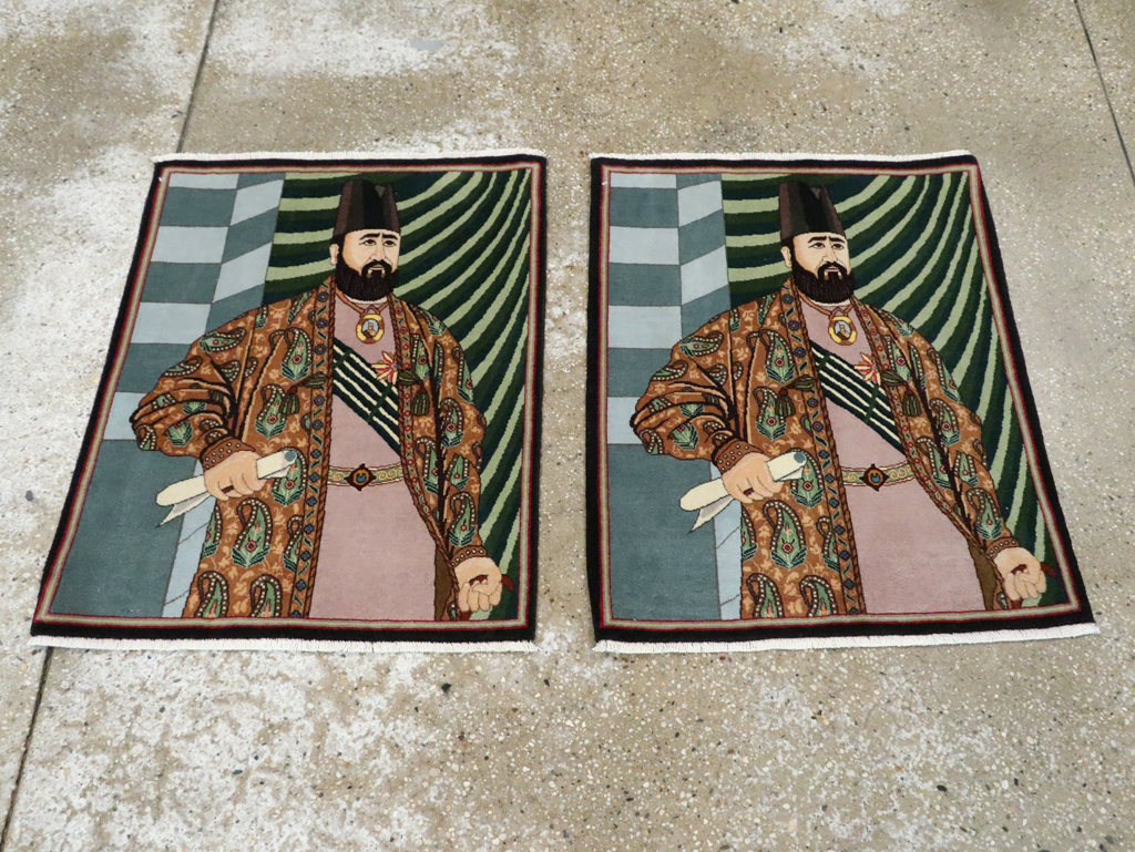 Vintage Persian Tabriz Pictorial Rug (Pair: 2 of 2), No.28094 - Galerie Shabab