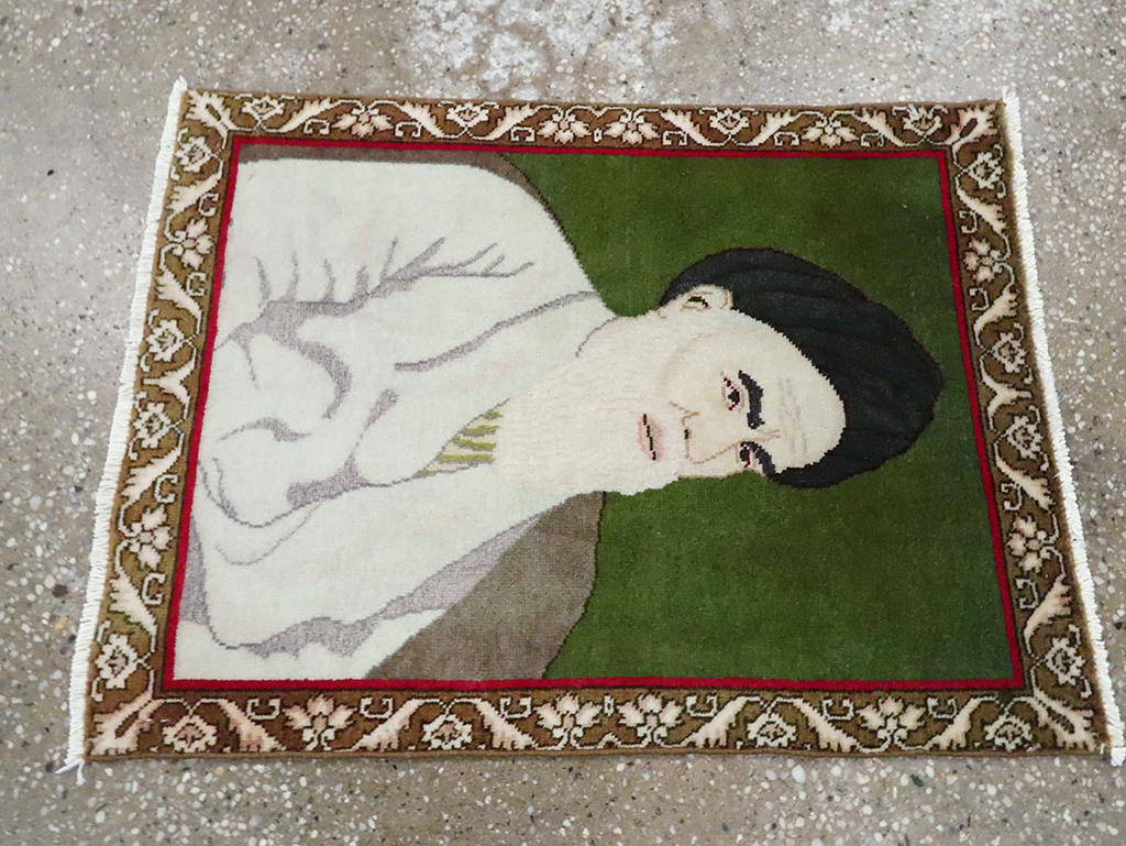 Vintage Persian Tabriz Pictorial Rug, No.28100 - Galerie Shabab