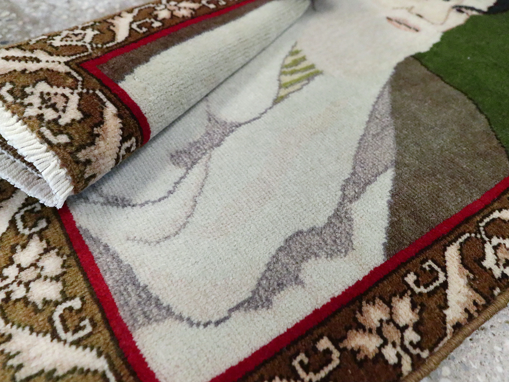 Vintage Persian Tabriz Pictorial Rug, No.28100 - Galerie Shabab