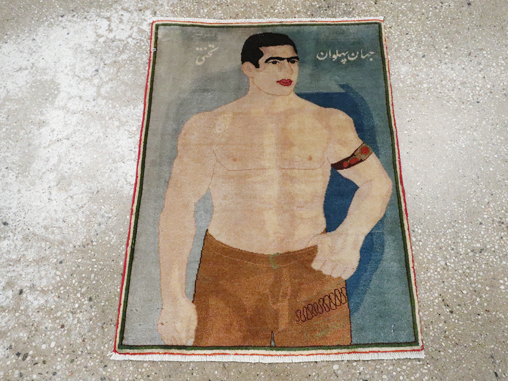 Vintage Persian Tabriz Pictorial Rug, No.28101 - Galerie Shabab