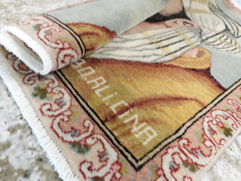 Vintage Persian Tabriz Pictorial Rug, No.28138 - Galerie Shabab