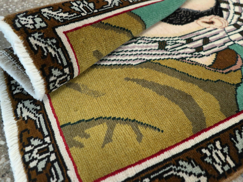 Vintage Persian Tabriz Pictorial Rug, No.28142 - Galerie Shabab