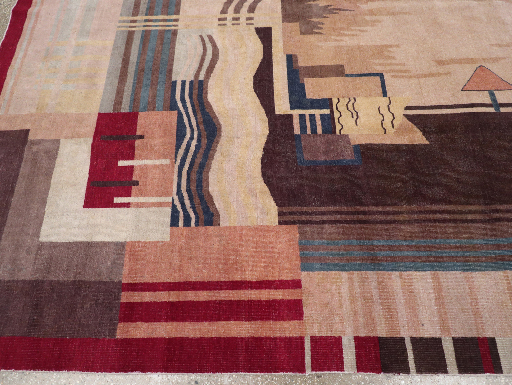 Vintage Indian Art Deco Room Size Carpet, No.28222 - Galerie Shabab
