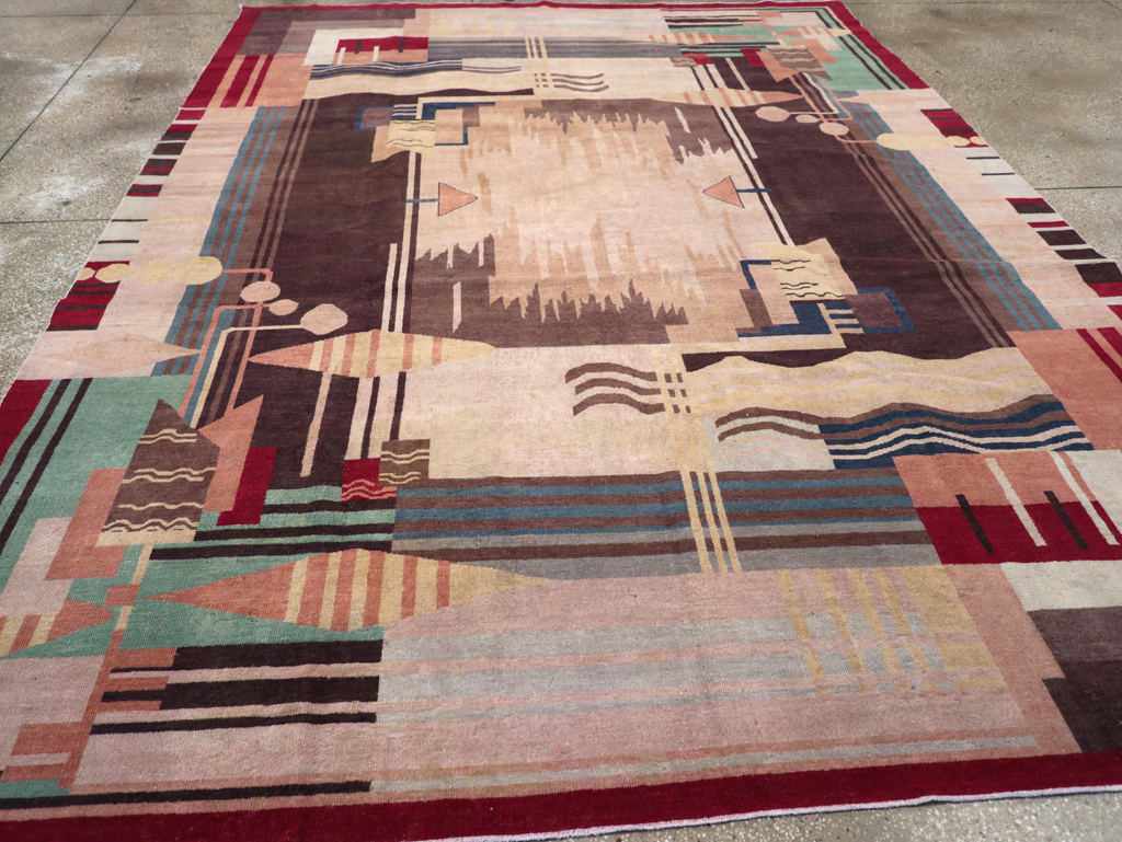 Vintage Indian Art Deco Room Size Carpet, No.28222 - Galerie Shabab