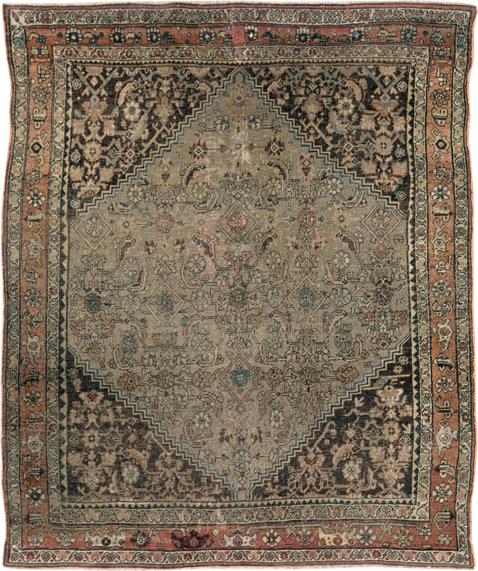 Antique Persian Bidjar Square Accent Rug, No.28231 - Galerie Shabab