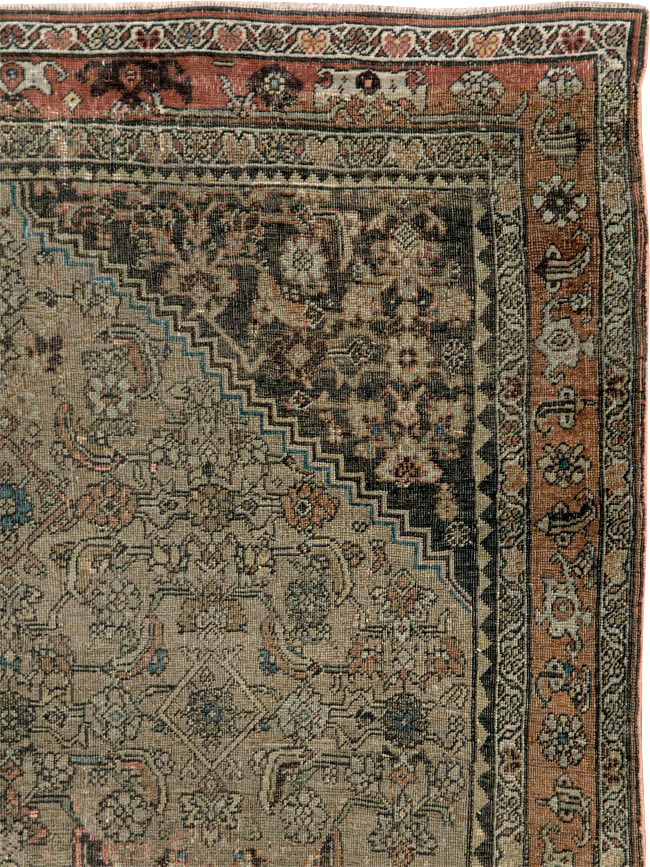 Antique Persian Bidjar Square Accent Rug, No.28231 - Galerie Shabab