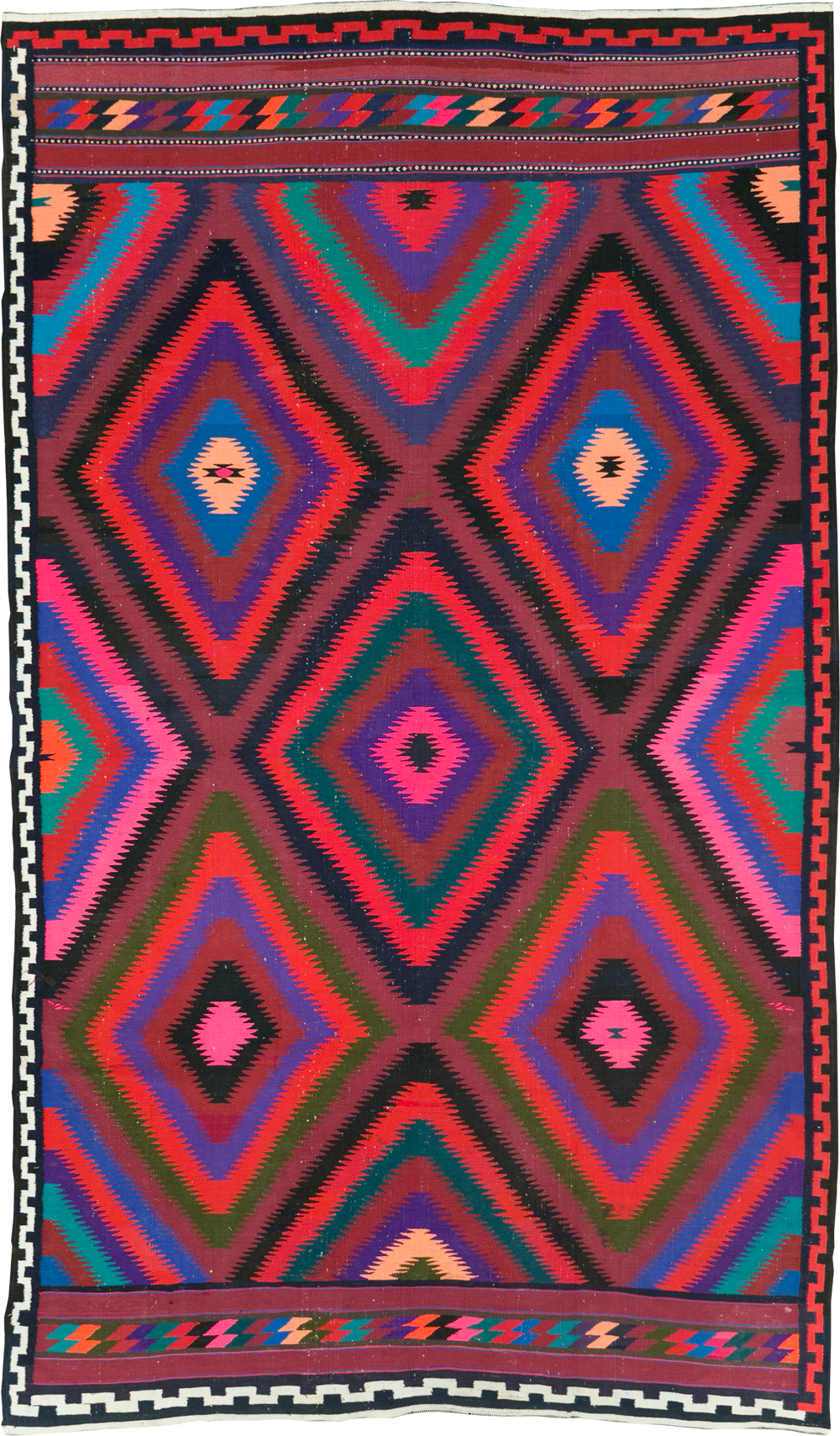 Vintage Persian Flatweave Kilim Accent Rug, No.28299 - Galerie Shabab