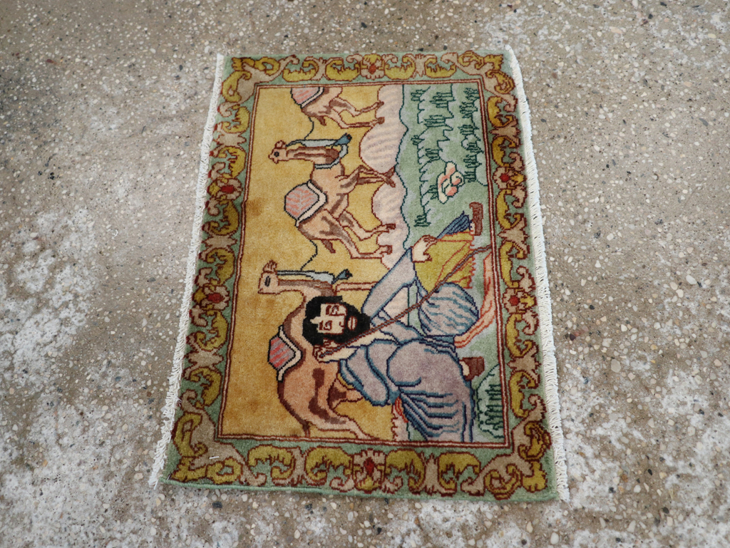 Vintage Persian Tabriz Pictorial Rug (Pair: 1 of 2), No.28316 - Galerie Shabab