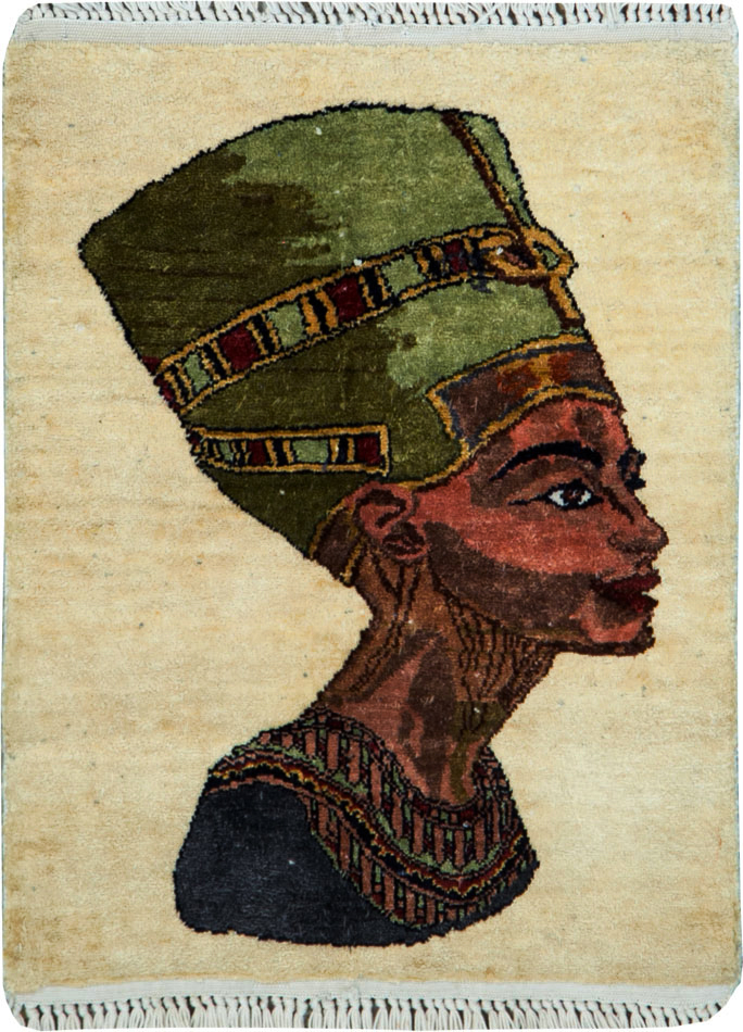 Modern Egyptian Silk Pictorial Rug, No.28349 - Galerie Shabab