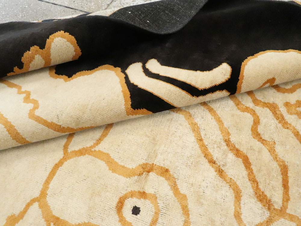 Tibetan Inspired Modern Buddhist Tantric Skeleton Ritual Rug, No.28350 - Galerie Shabab