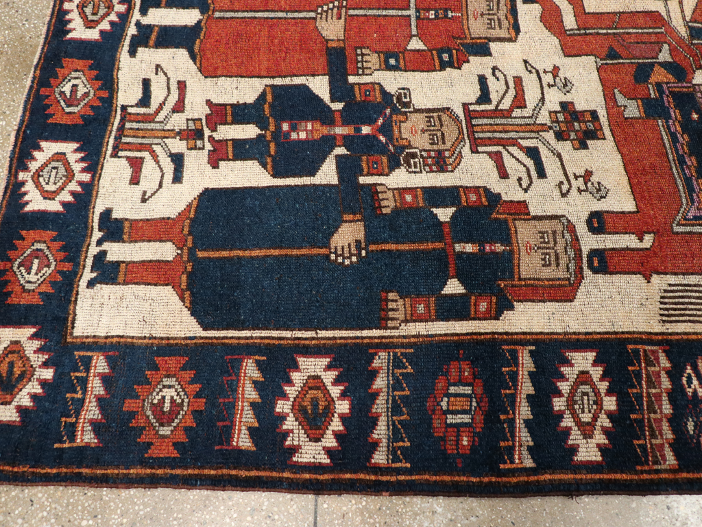 Vintage Persian Bakhtiari Pictoral Rug, No.28368 - Galerie Shabab