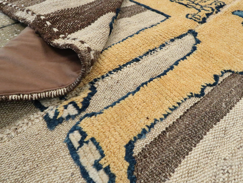 Vintage Persian Pictorial Souf Flatweave Kilim Throw Rug, No.28415 - Galerie Shabab