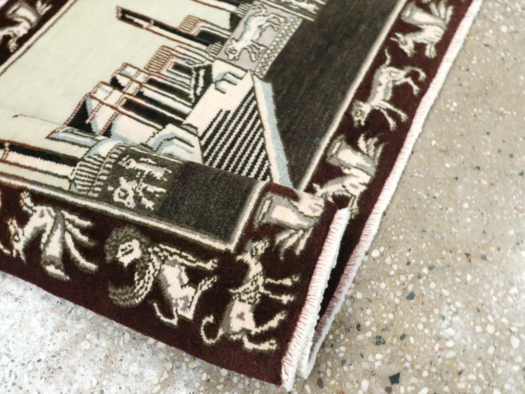 Vintage Persian Tabriz Pictorial Rug, No.28438 - Galerie Shabab