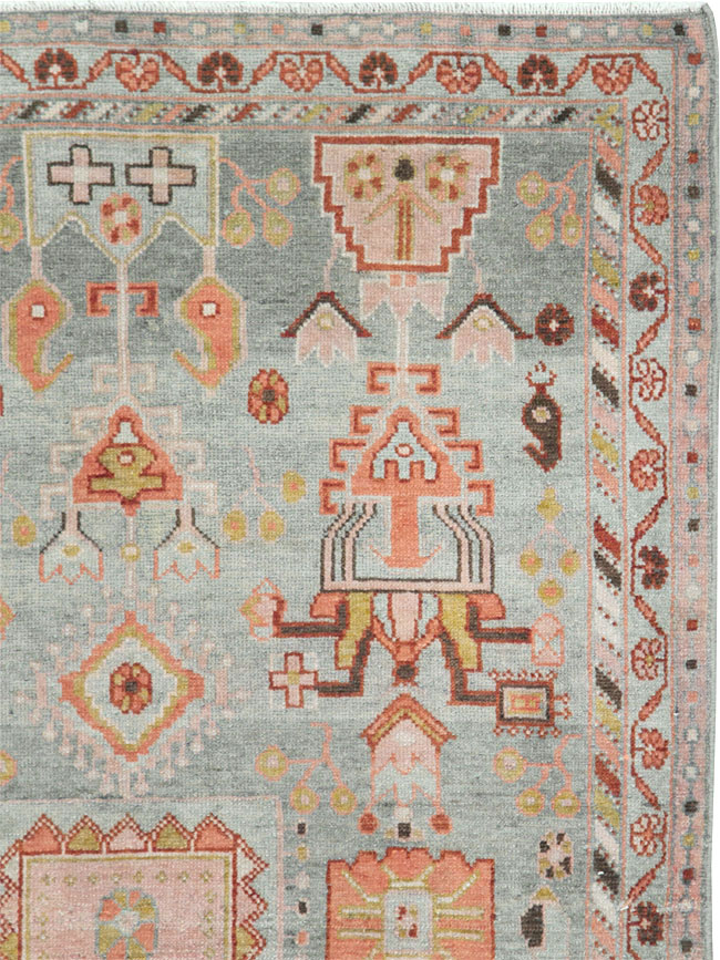 Vintage Persian Malayer Throw Rug, No.28595 - Galerie Shabab