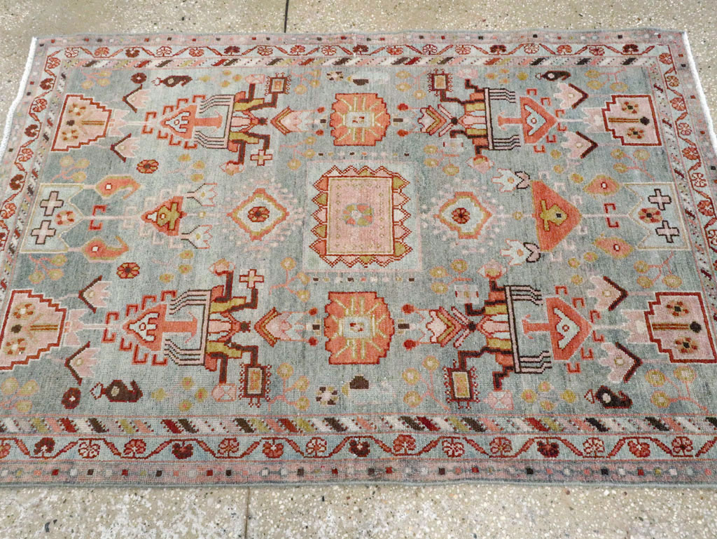 Vintage Persian Malayer Throw Rug, No.28595 - Galerie Shabab