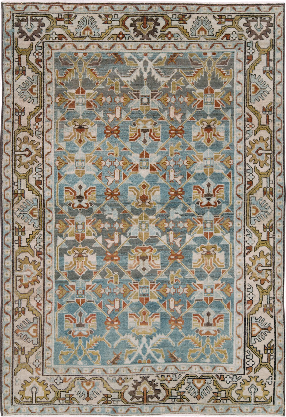 Vintage Persian Malayer Accent Rug, No.28648 - Galerie Shabab