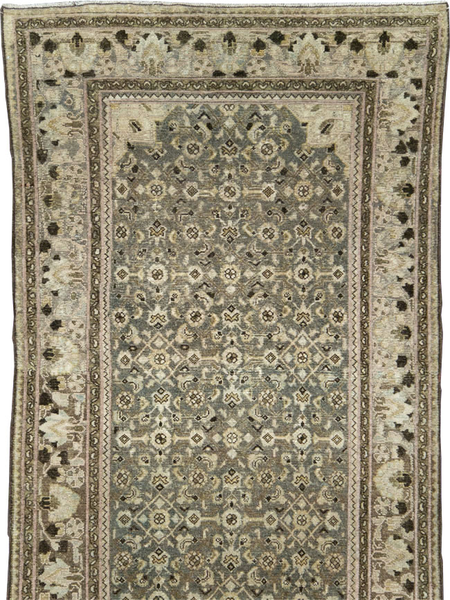 Vintage Persian Malayer Wide Gallery Runner, No.28705 - Galerie Shabab