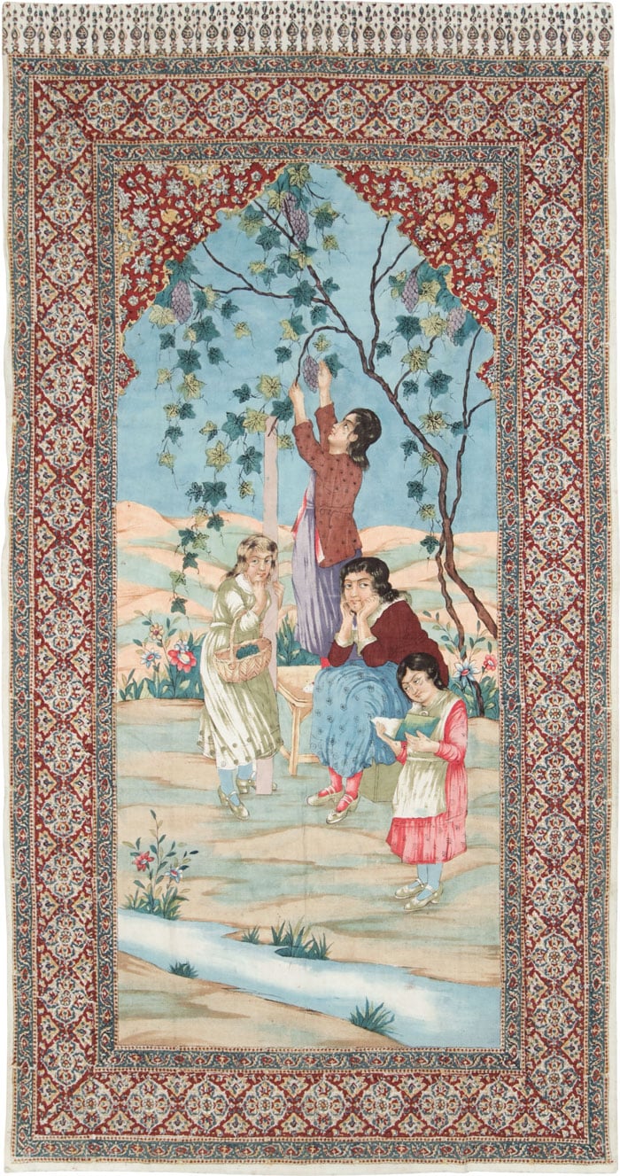 Vintage Persian Isfahan Ghalamkari Textile, No.28904 - Galerie Shabab