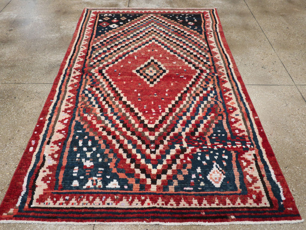 Vintage Persian Gabbeh Tribal Accent Rug, No.28915 - Galerie Shabab