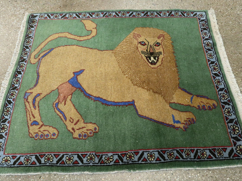 Vintage Persian Pictorial Tabriz Rug (Pair: 2 of 2), No.29060 - Galerie Shabab