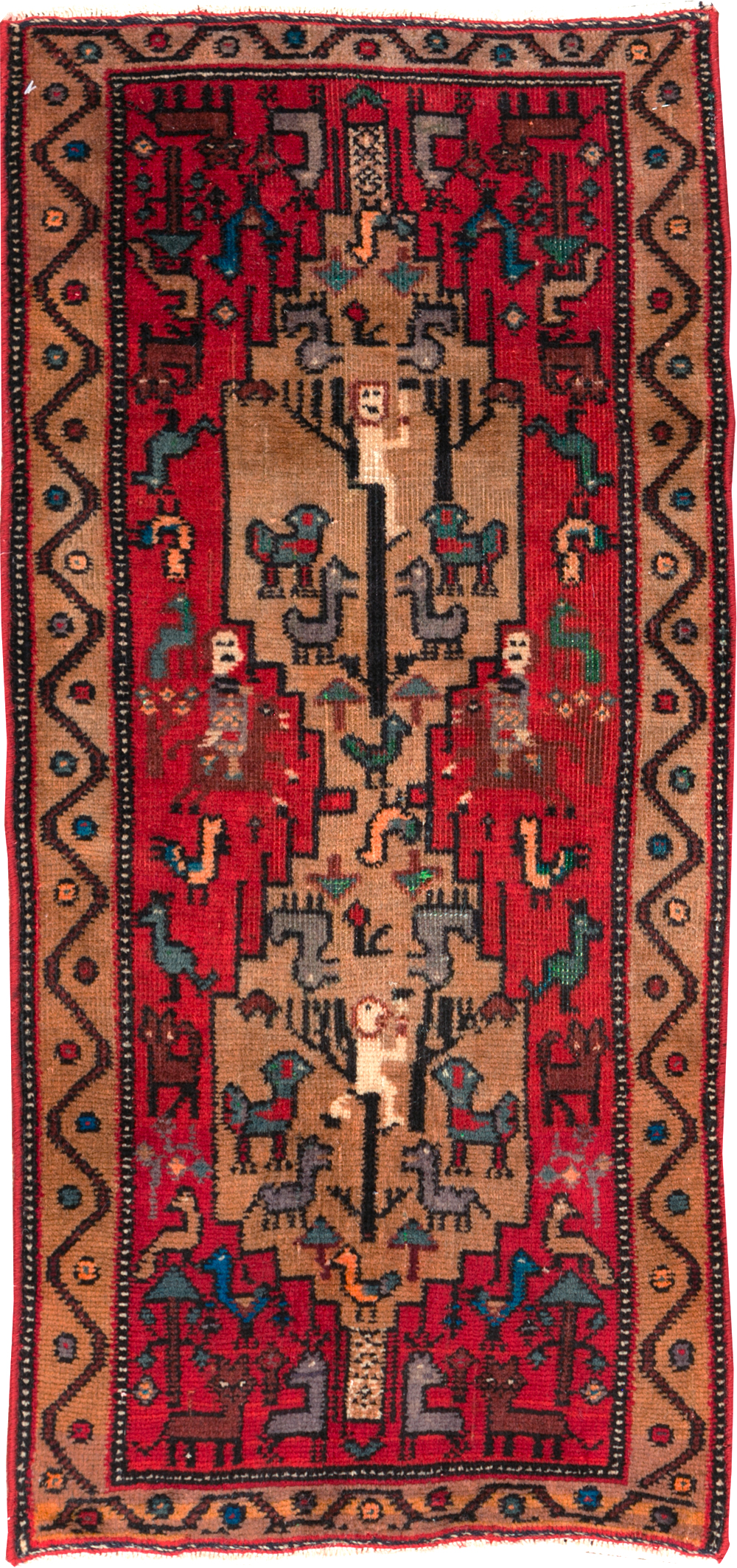 Vintage Persian Kurdish Pictorial Rug, No.29081 - Galerie Shabab