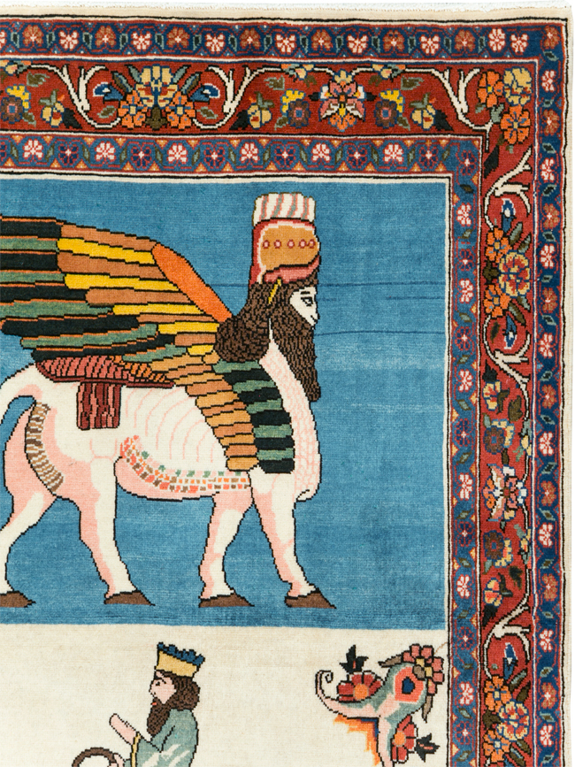 Vintage Pictorial Bakhtiari Rug, No.29084 - Galerie Shabab