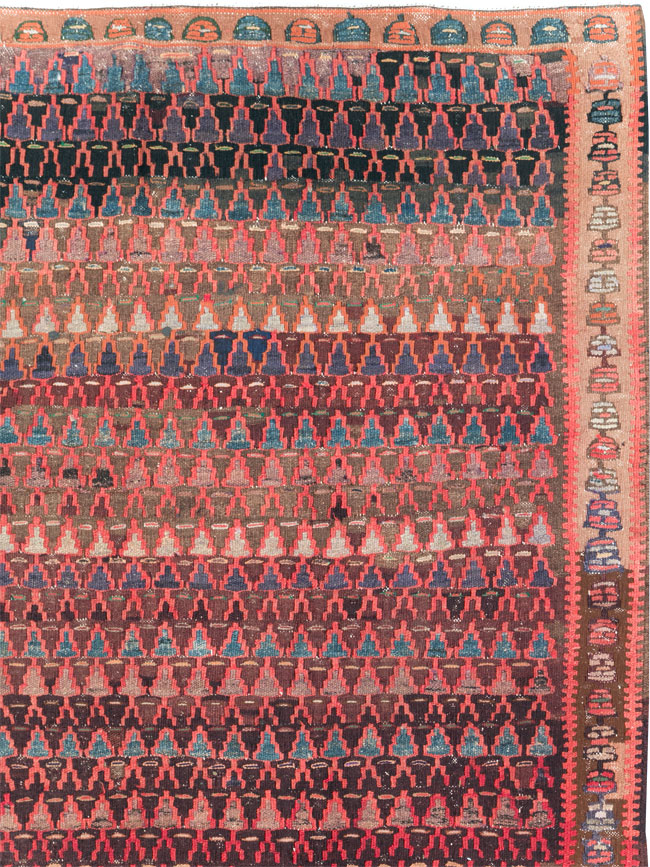 Vintage Persian Flatweave Kilim Gallery Rug, No.29087 - Galerie Shabab