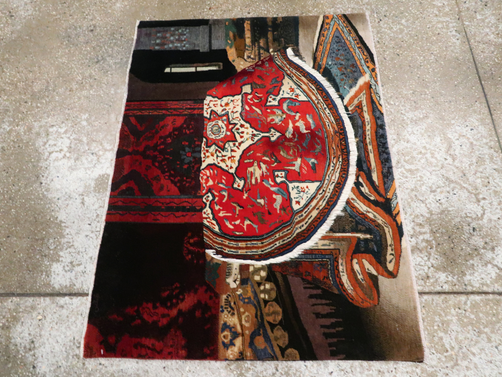 Vintage Persian Tabriz Pictorial Rug, No.29090 - Galerie Shabab