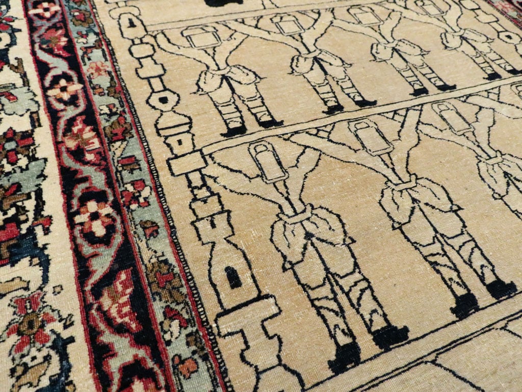 Antique Lavar Kerman Pictorial Rug, No.29105 - Galerie Shabab